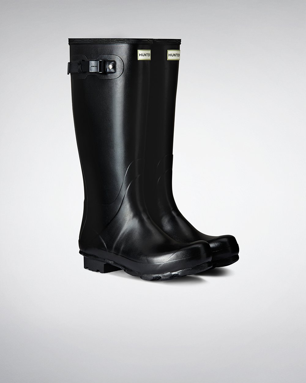 Men Hunter Norris Field | Tall Rain Boots Black | NZ-83175-XPWZ